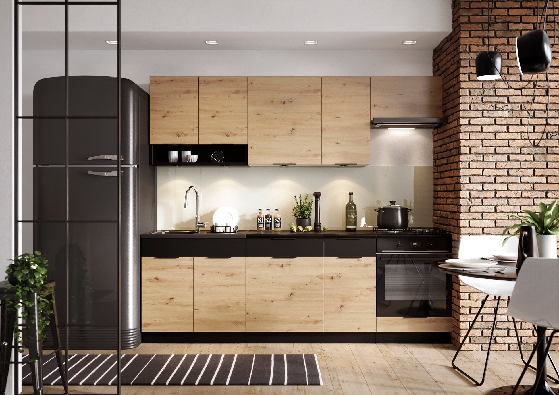 Virtuve BORA 240 cm artizan ozols - N1 Home