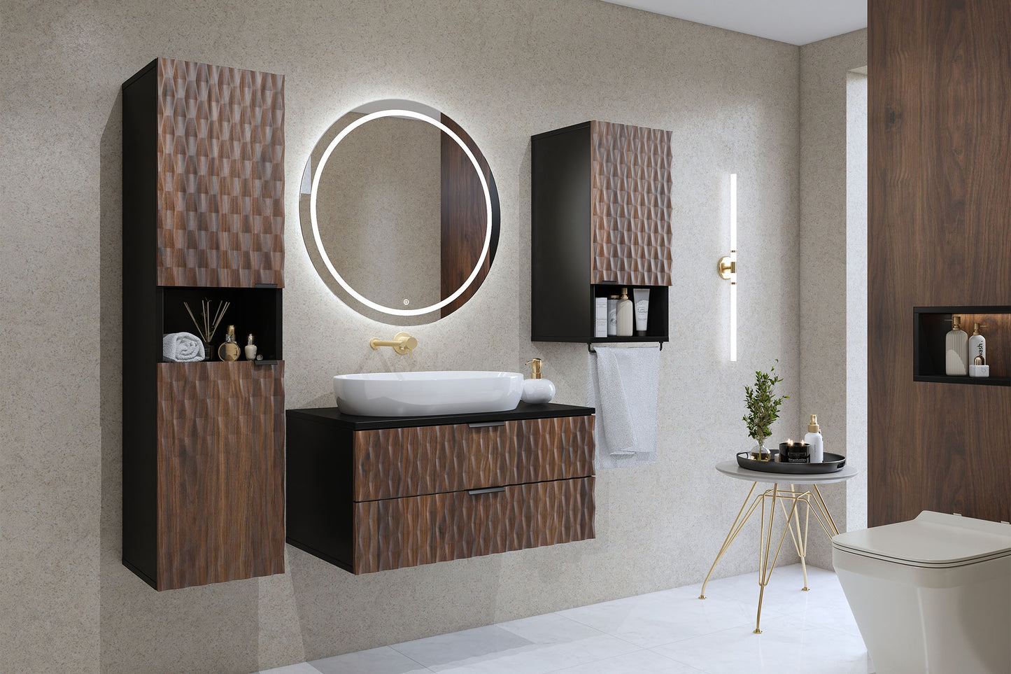 Skapis Enoza 33/133/35 cm Catania/melns oniks - N1 Home