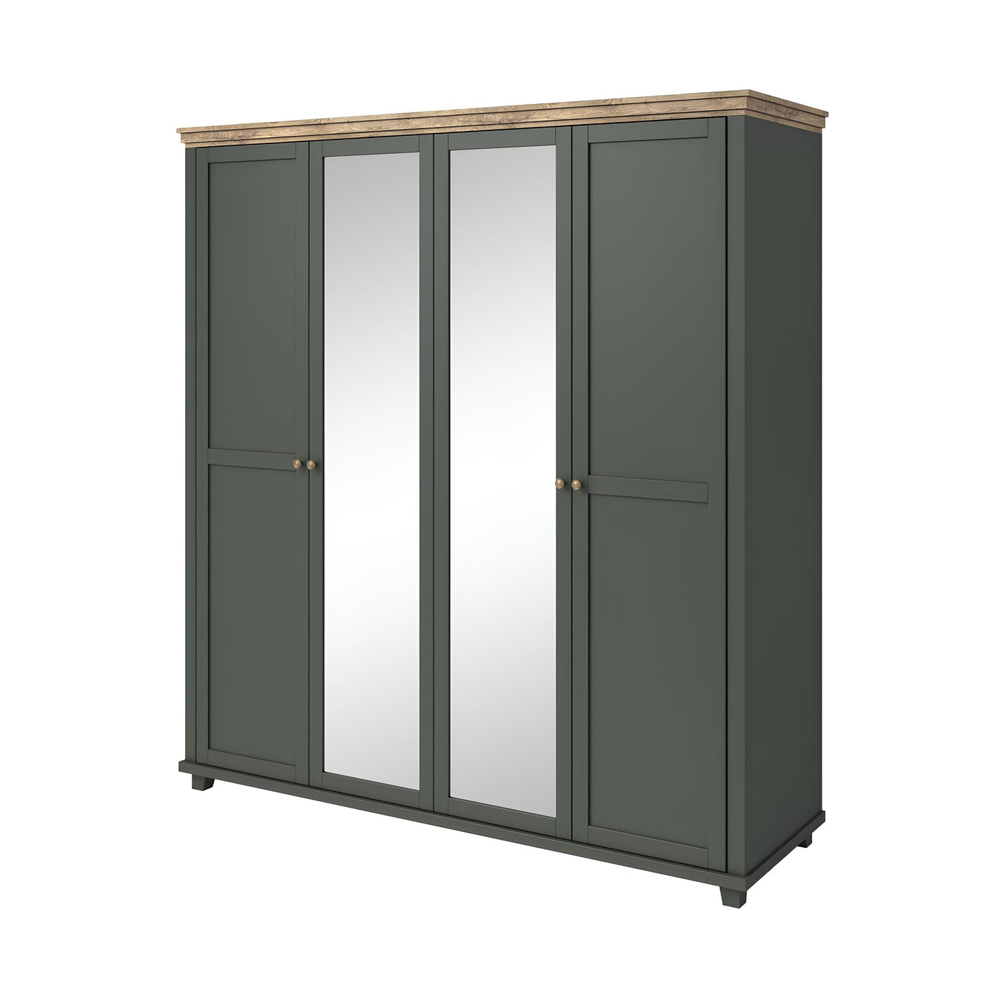 Skapis Evtar 200; 246/216/62 cm zaļs/Lefkas ozols