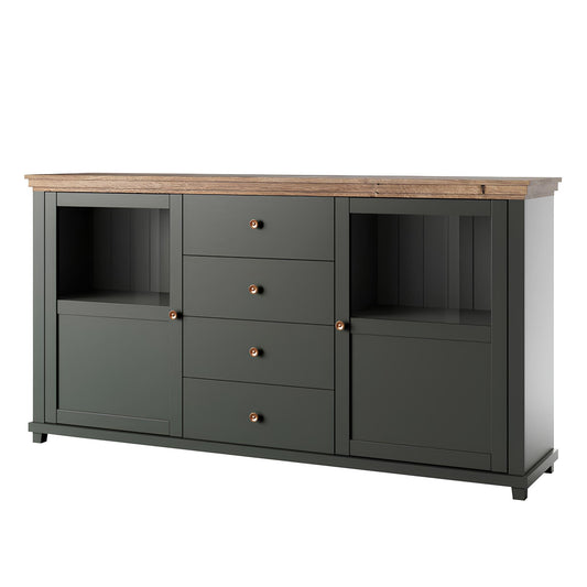 Kumode Evtar 181/42/93 cm zaļs/Lefkas ozols