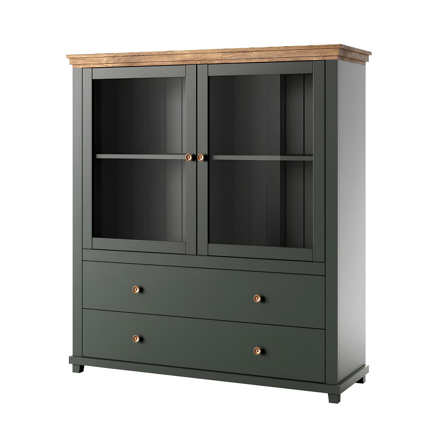 Kumode Evtar 126/138/42 cm zaļs/Lefkas ozols - N1 Home