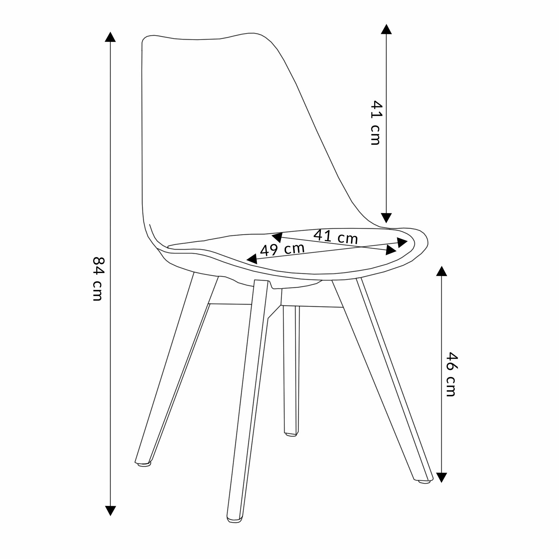 FISCO krēsls, plastmasa, balts 49x41x84 cm