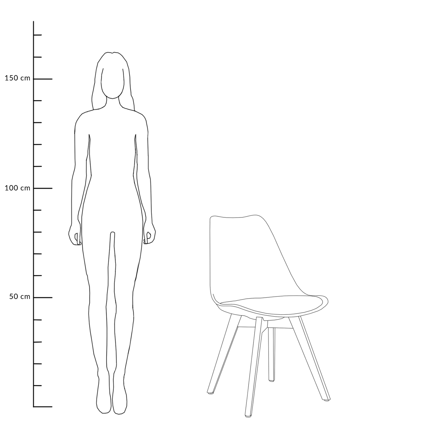 FISCO krēsls, plastmasa, melns 49x41x84 cm