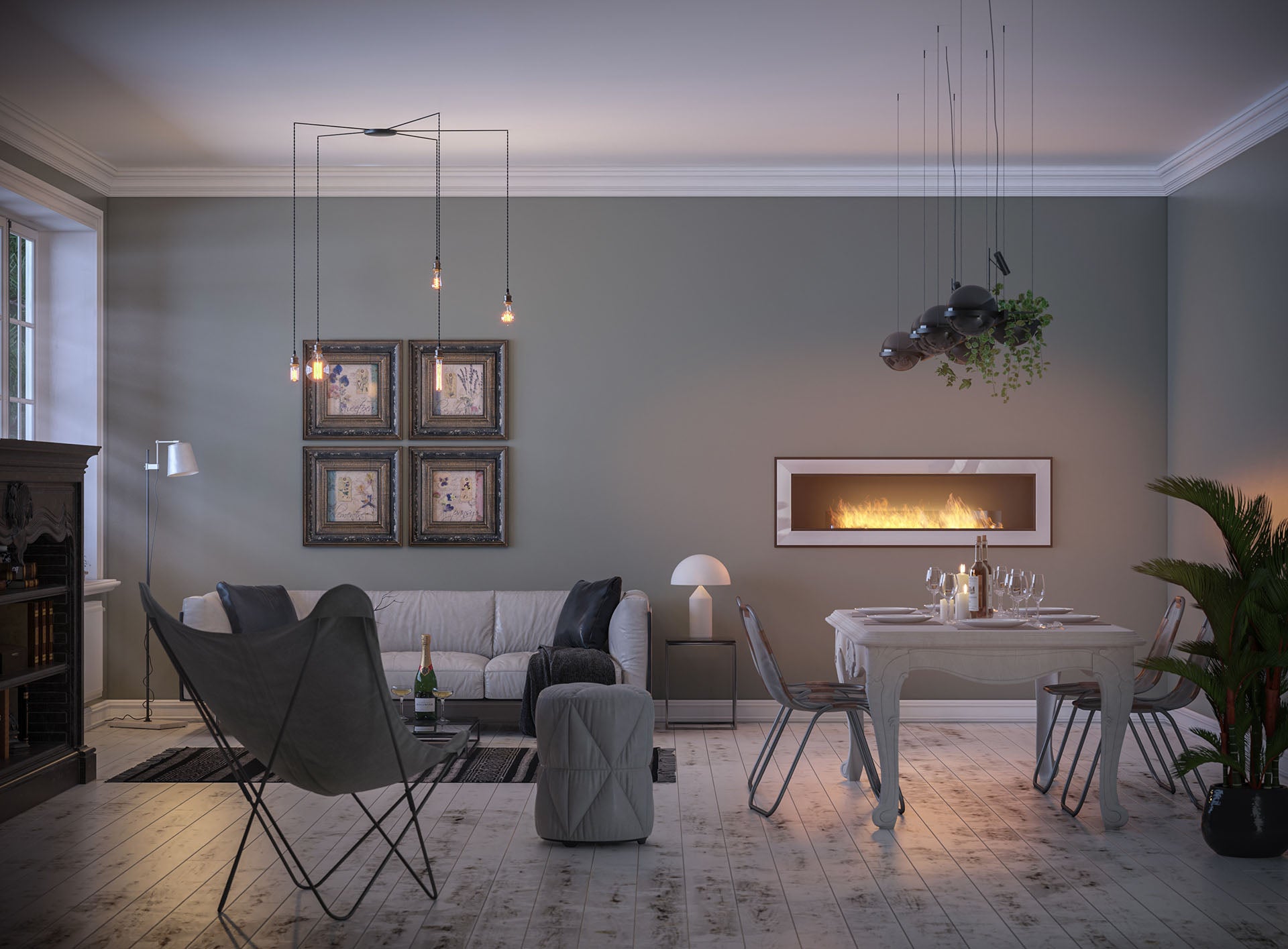 Biokamīns Frams 1500 150/49/20 cm inox - N1 Home