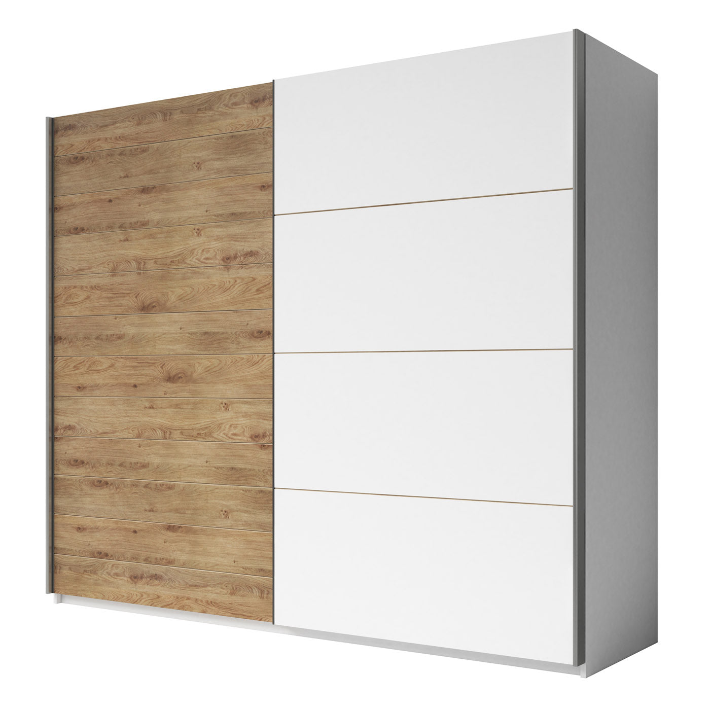 Skapis Galateja 200; 221; 270/61/210 cm balts/Boforts ozols