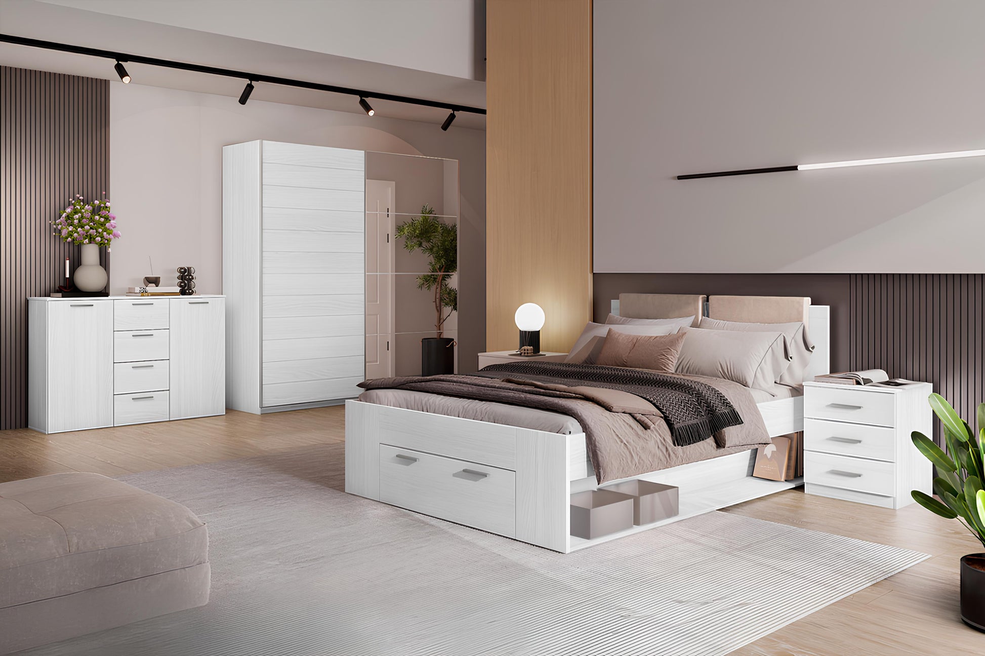 Kumode Galateja 132/93/38 cm abisko ash - N1 Home