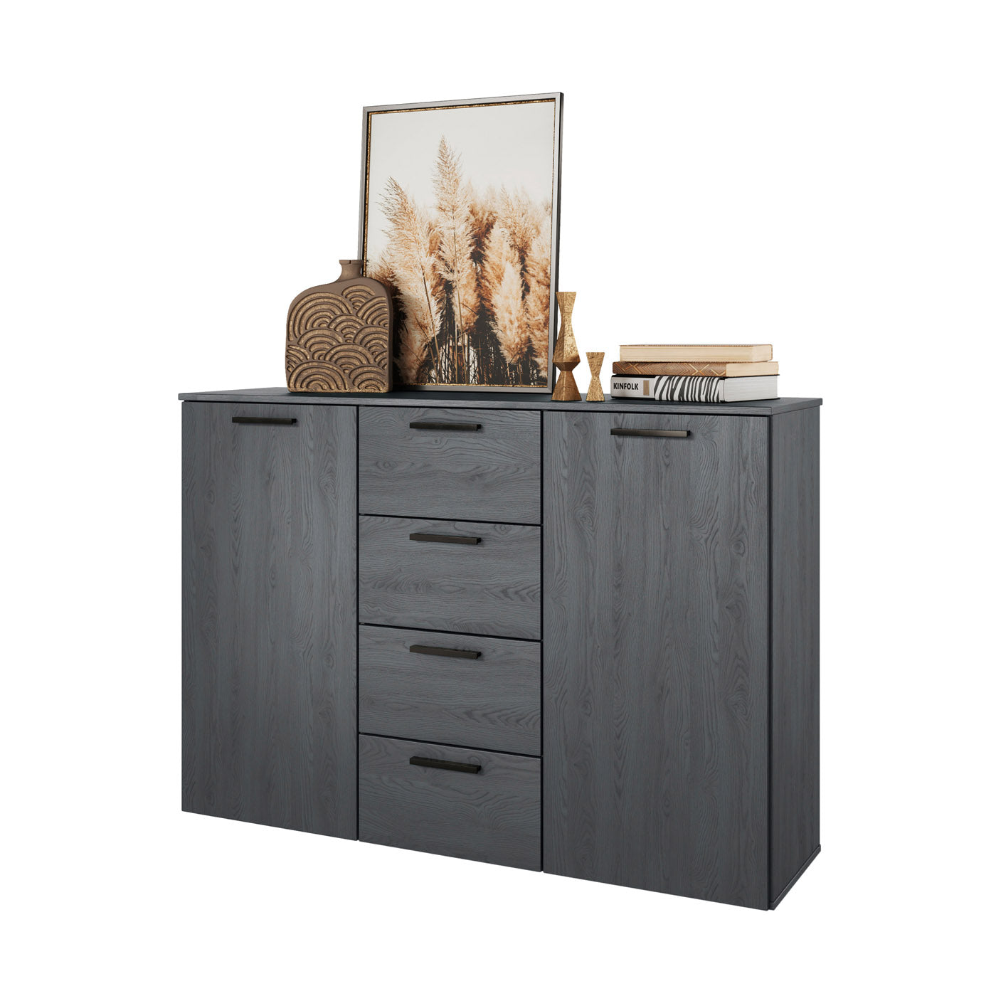 Kumode Galateja 132/93/38 cm carbon ozols - N1 Home