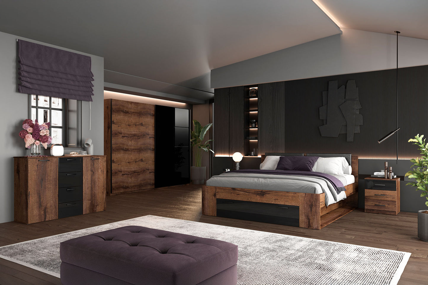 Skapis Galateja 200; 221; 270/61/210 cm Monasteri ozols - N1 Home