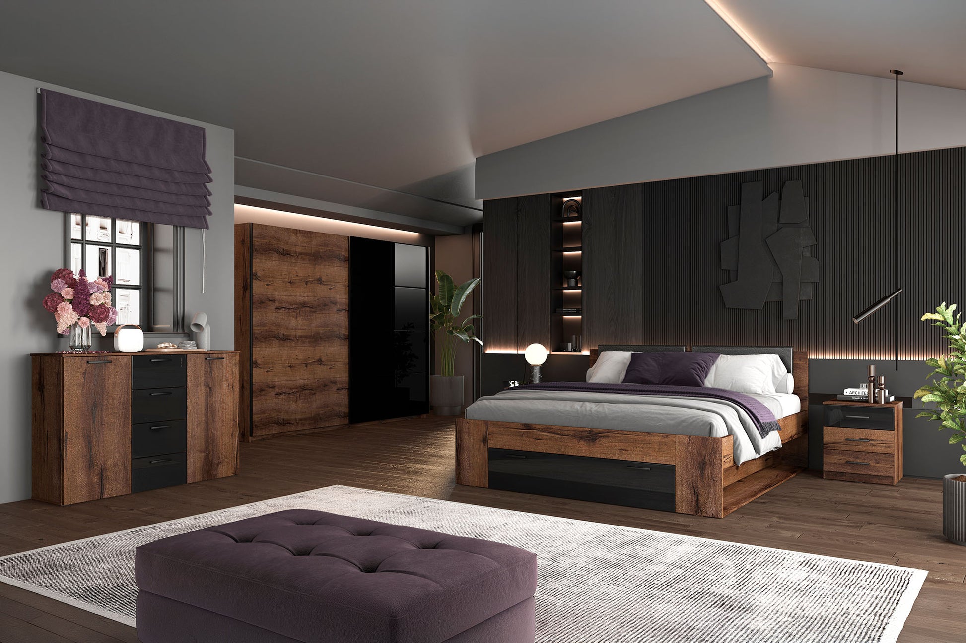 Skapis Galateja 200; 221; 270/61/210 cm Monasteri ozols - N1 Home