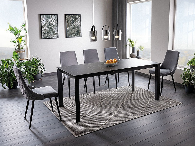 Galds Metropol black 80x120-180 cm