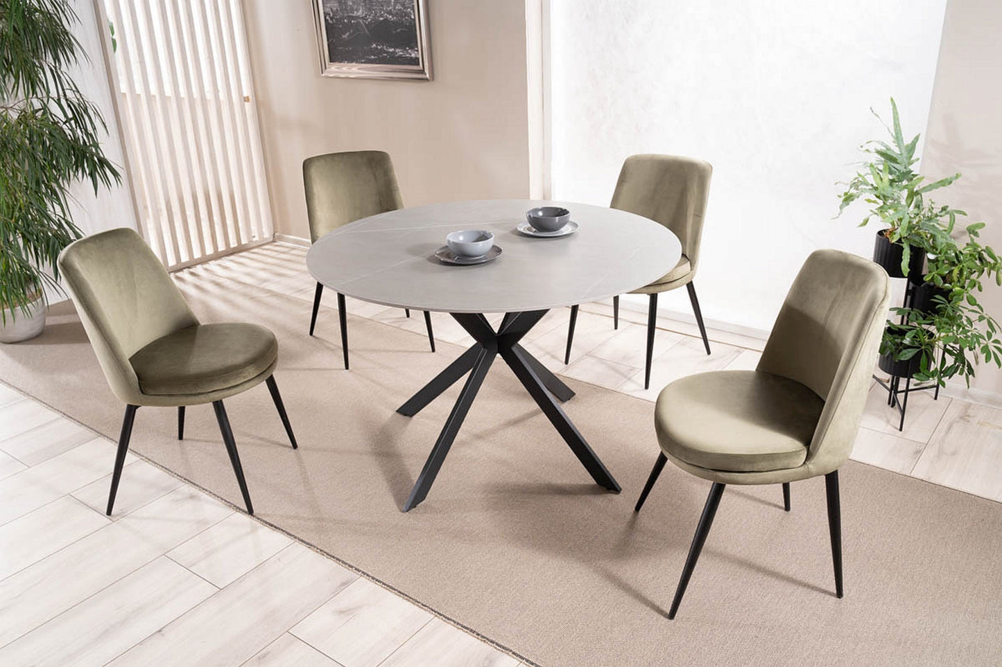 Galds TL pelēks marmors 120x120 cm