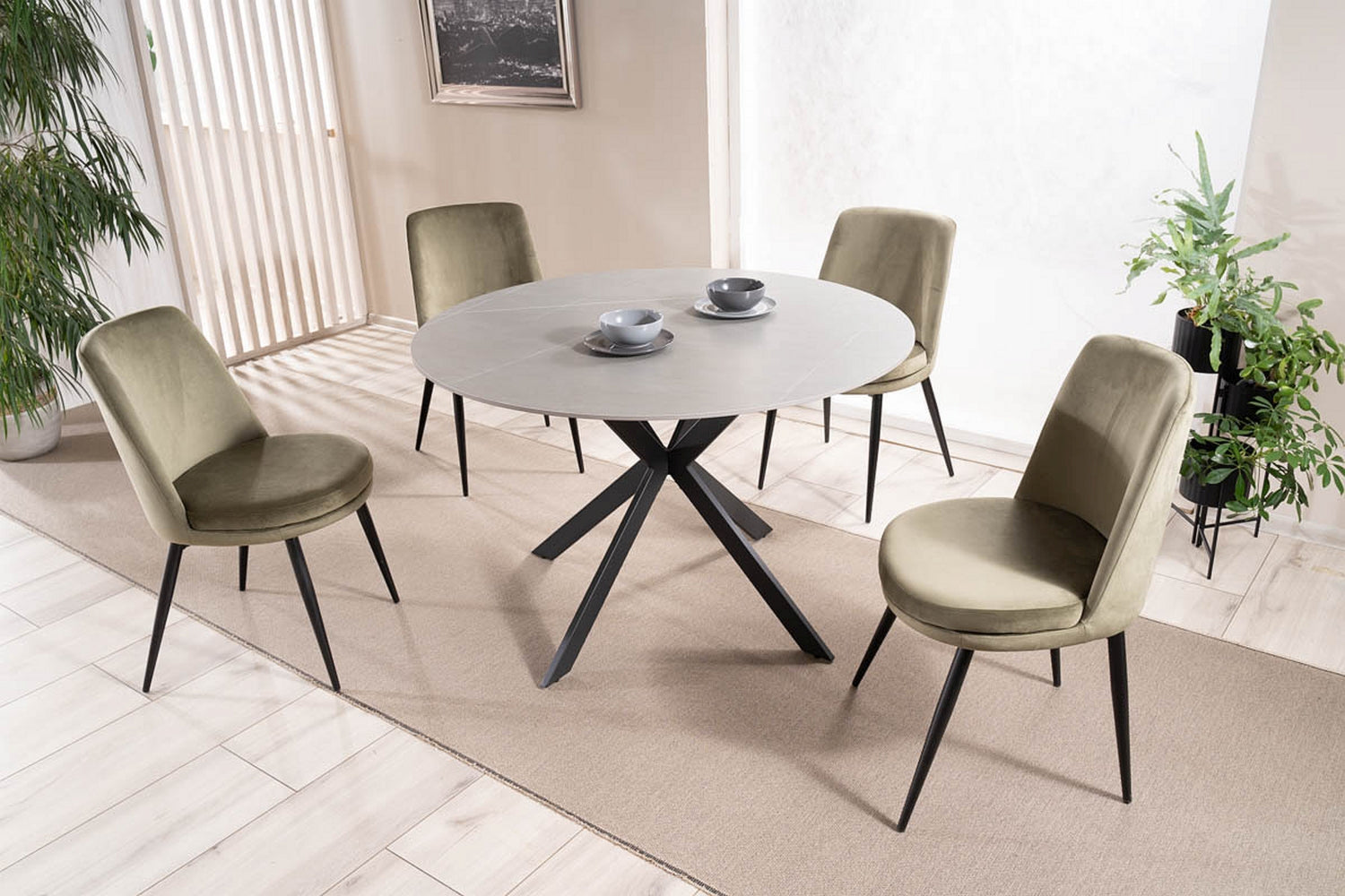 Galds TL pelēks marmors 120x120 cm