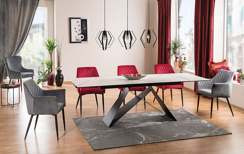 Galds Westin III, marmora efekts 90x160-240 cm