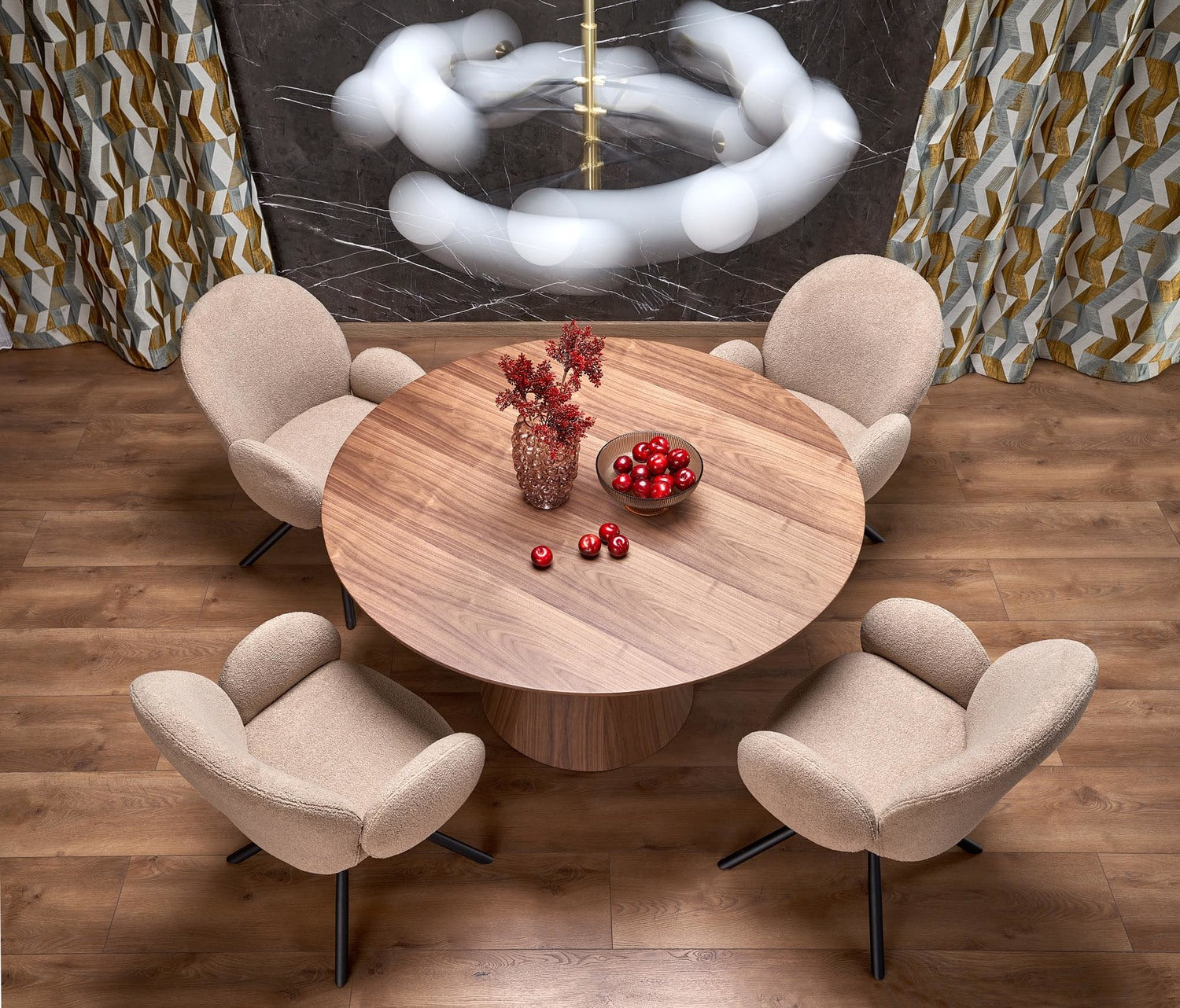 HD apaļais galds, valrieksts