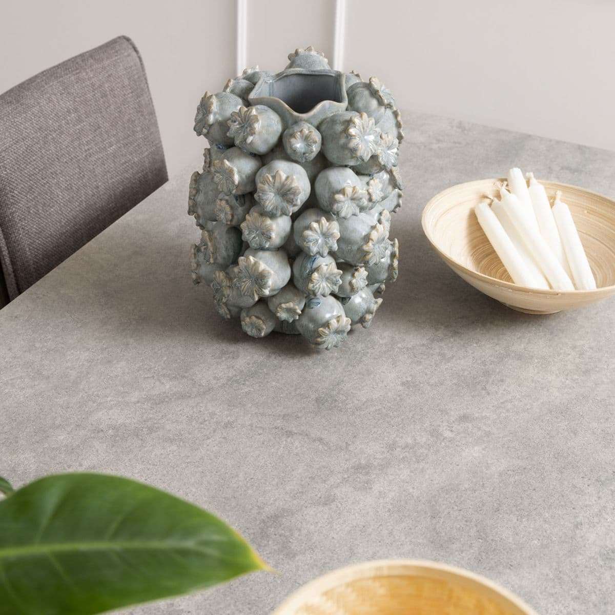 HE taisnstūra pusdienu galds,pelēka Anista neapstrādāta keramika 160x90x75,5 cm