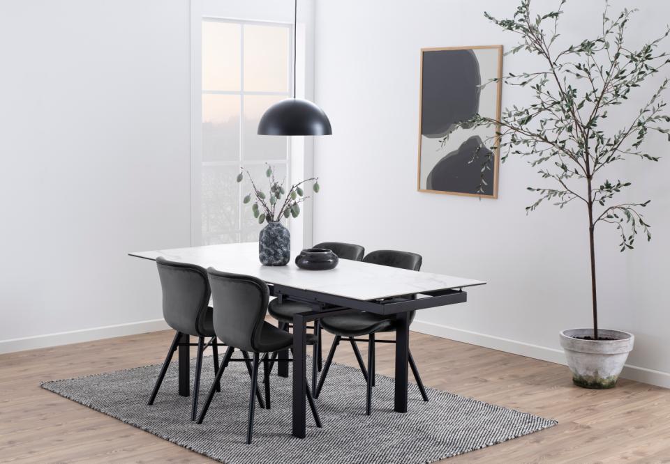 HUDDER taisnstūrveida pusdienu galds alta Akranes neapstrādāta keramika 120/200x85x76 cm