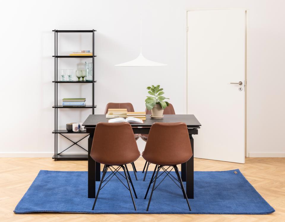 HUDDER taisnstūrveida pusdienu galds melna Fairbanks neapstrādāta keramika 120/200x85x76cm