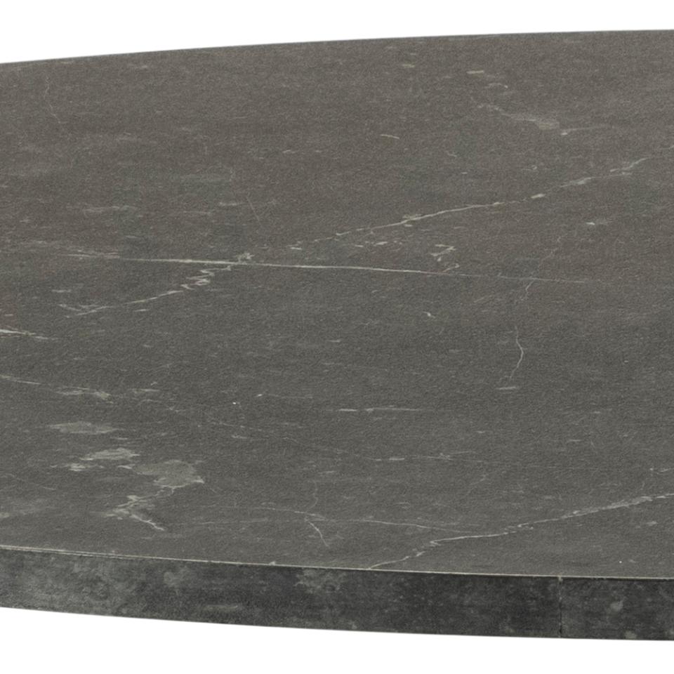 IBI apaļš pusdienu galds,matēta melna Izmir raupja melamīna, trompetes pamatne Ø110x74 cm