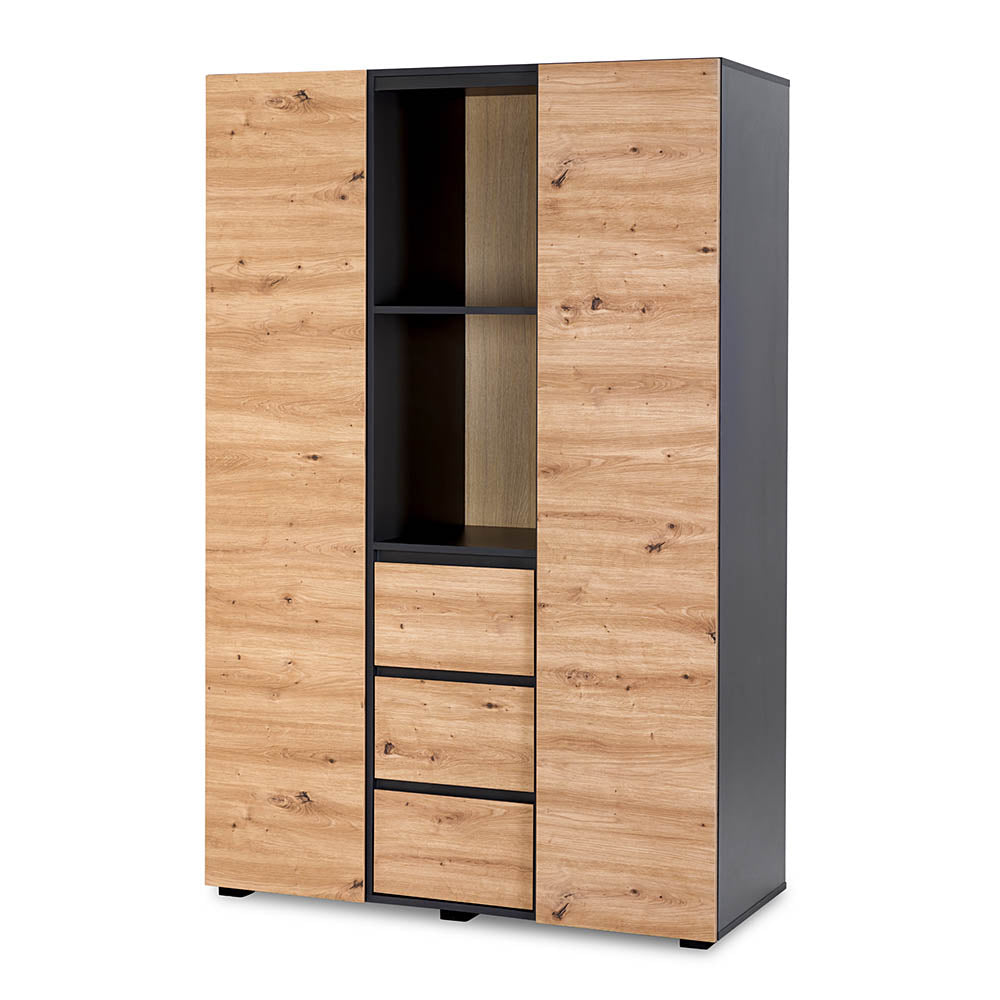 Skapis BALU 120 /183 /50 cm antracīts-ozols - N1 Home