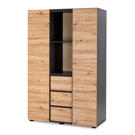 Skapis BALU 120 /183 /50 cm antracīts-ozols - N1 Home