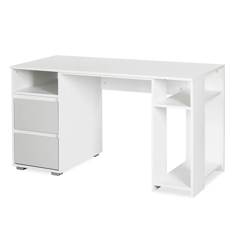 Rakstāmgalds DAMBO 138 /76 /60 cm balts/pelēks - N1 Home