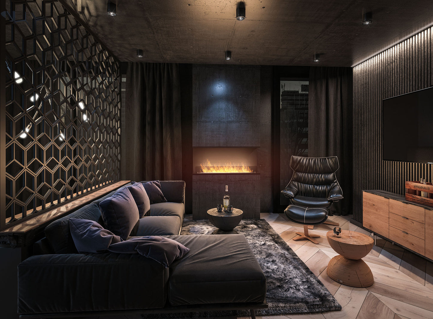 Biokamīns INSI C 2. versijas 80/45/25; 100/50/27; 120/50/20 cm melns - N1 Home