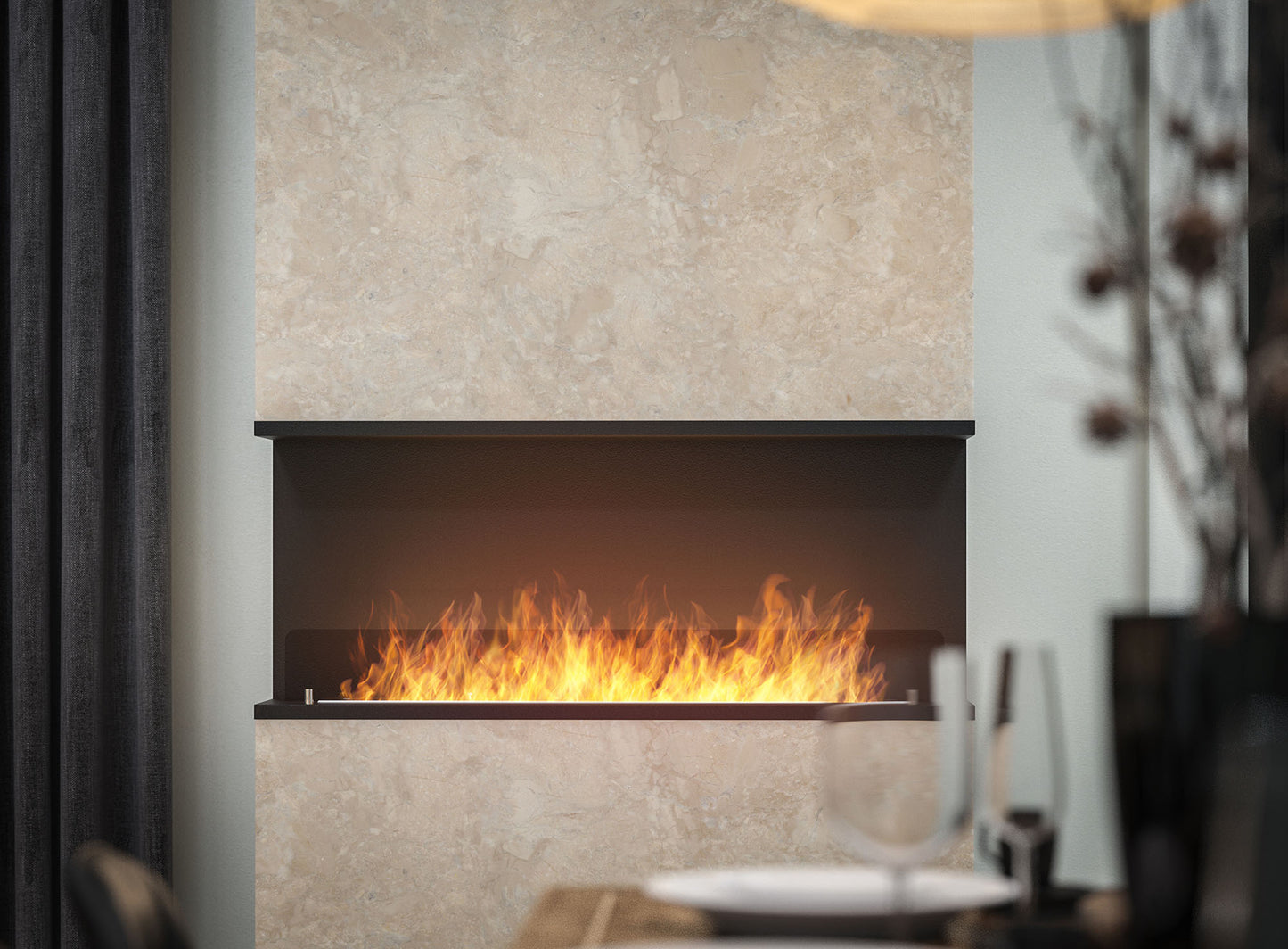 Biokamīns INSI C 2. versijas 80/45/25; 100/50/27; 120/50/20 cm melns - N1 Home