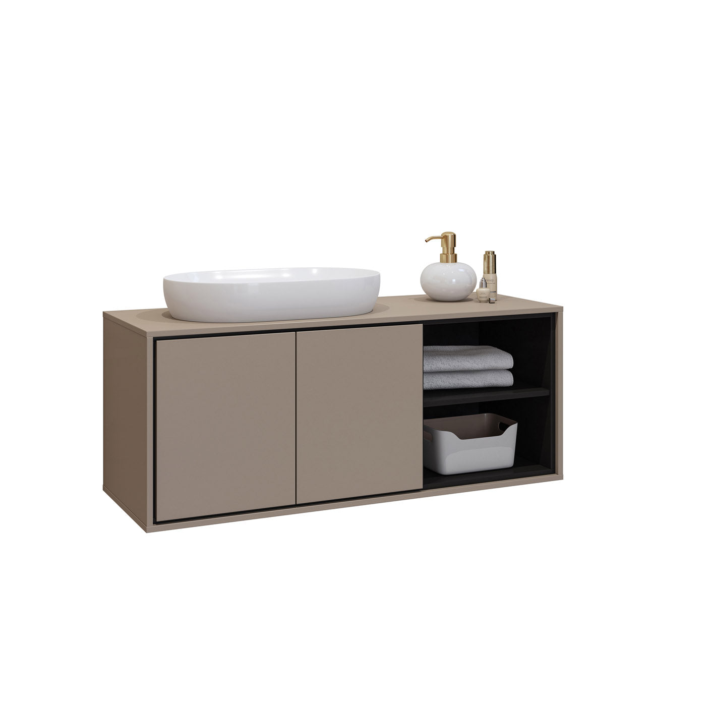 Skapis Iriva 120/48/51 cm congo/melns - N1 Home