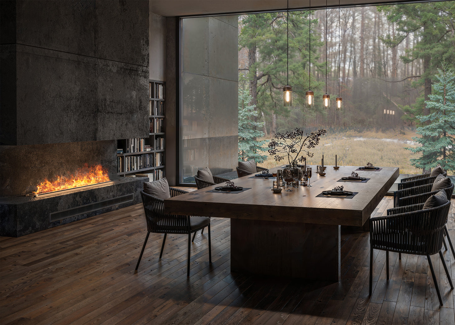 Elektriskais kamīns Infir 120/40/20 cm melns - N1 Home