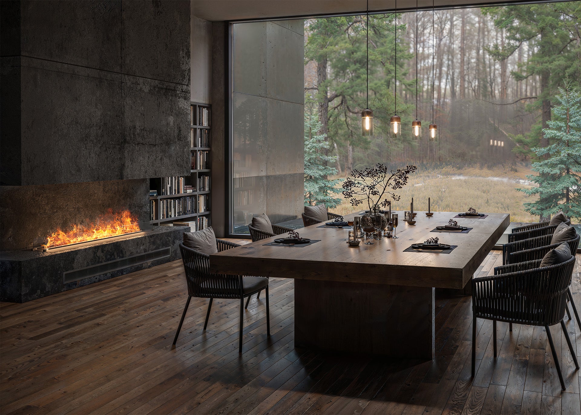 Elektriskais kamīns Infir 120/40/20 cm melns - N1 Home