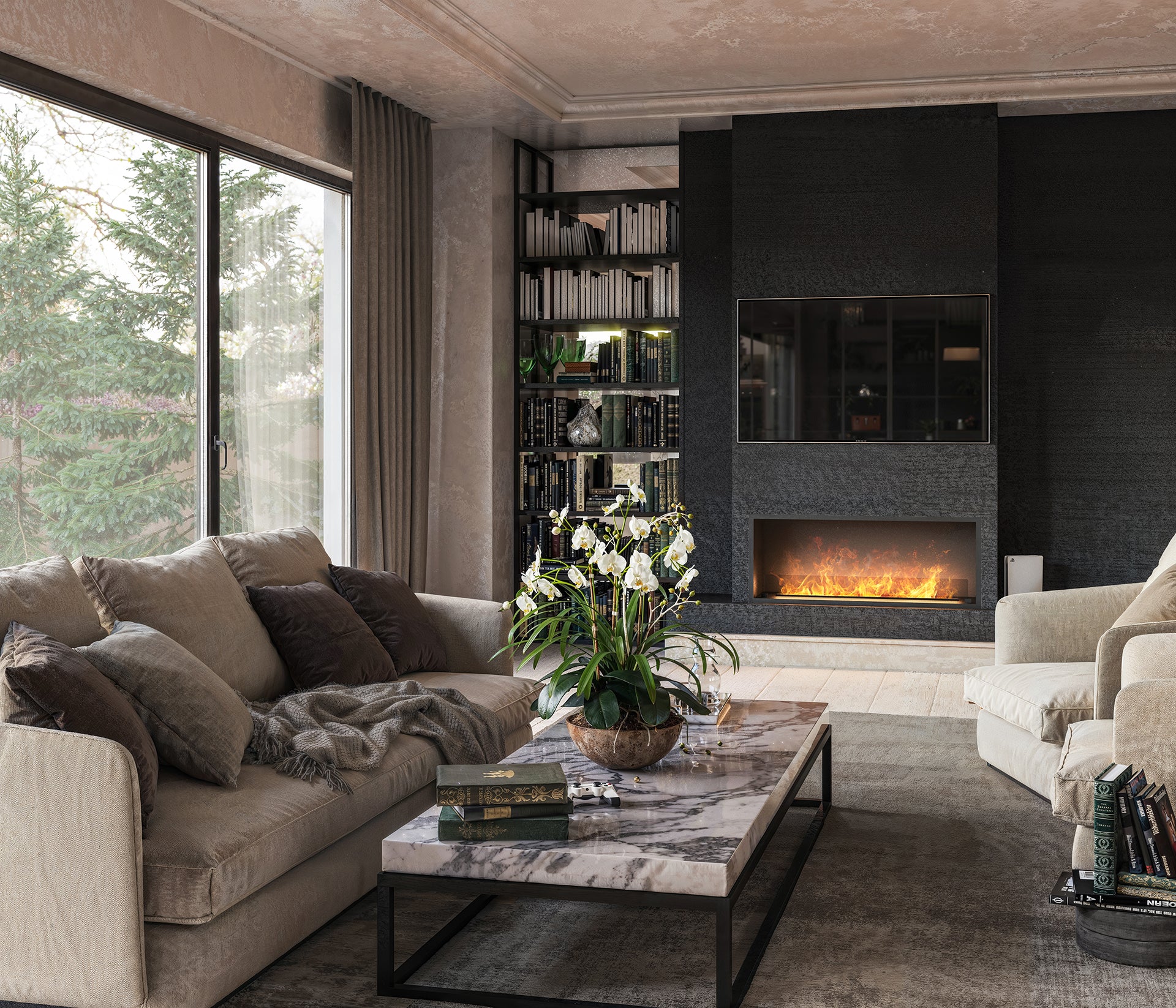 Elektriskais kamīns Invap Inside 120/45/40 cm melns - N1 Home