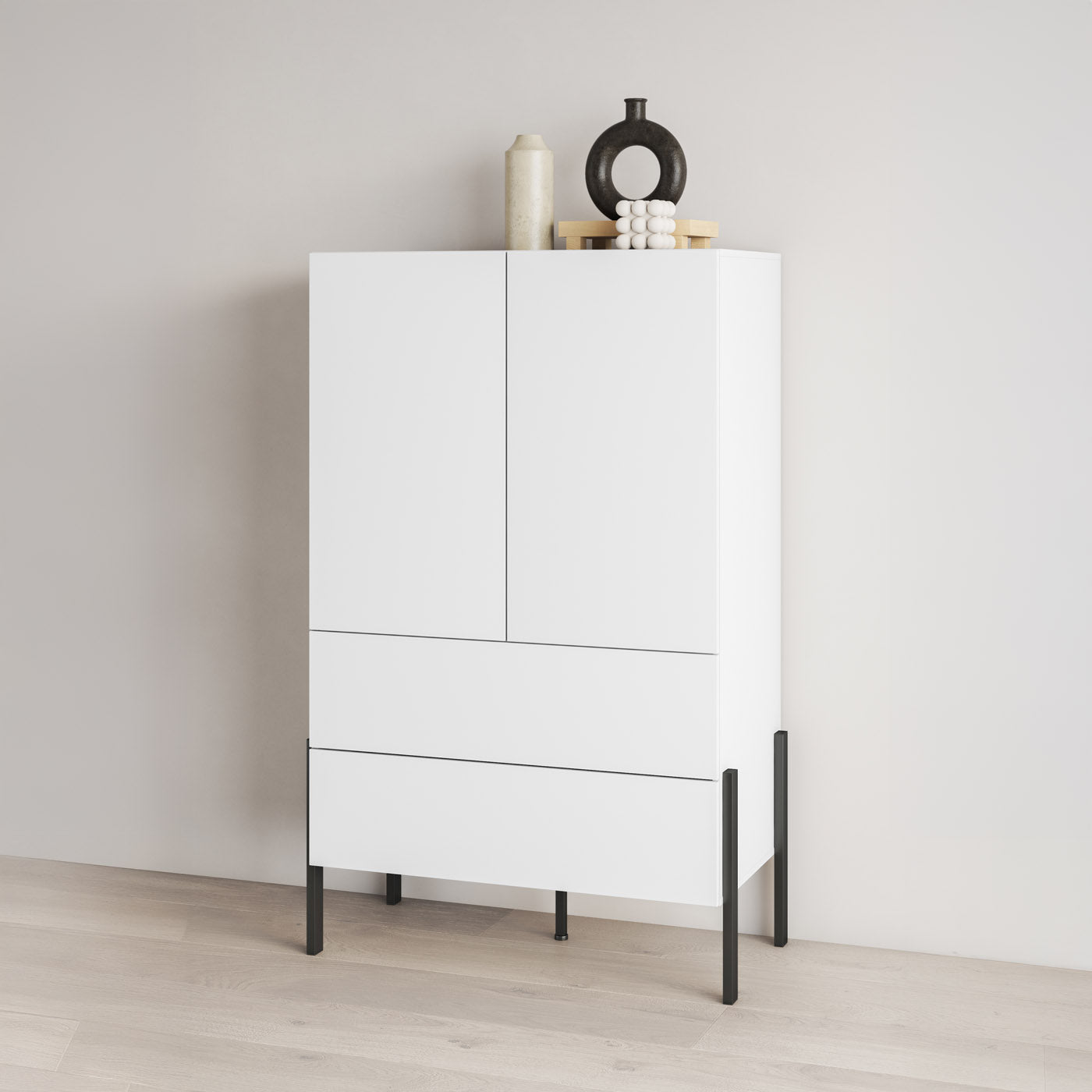 Kumode Jukka 94/150/50 cm balts - N1 Home