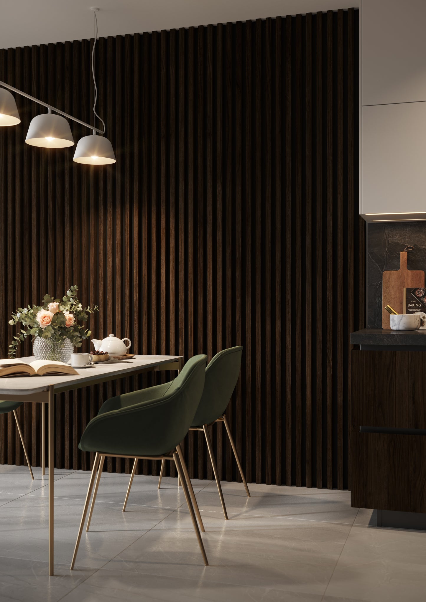 3D sienas lamele rieksts 3x4x275 cm - N1 Home