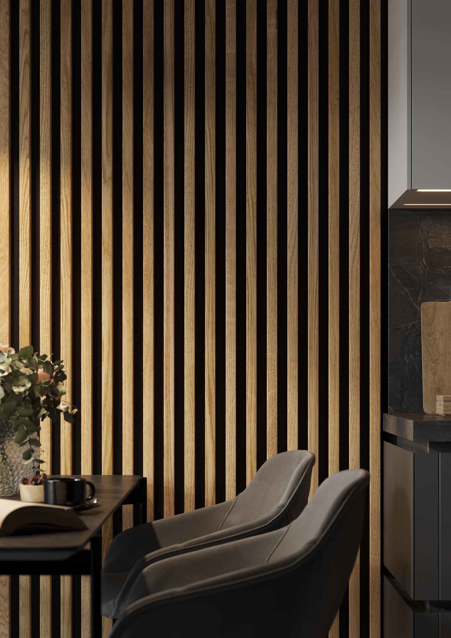 3D sienas lamele ozola finieris 3x4x275 cm - N1 Home