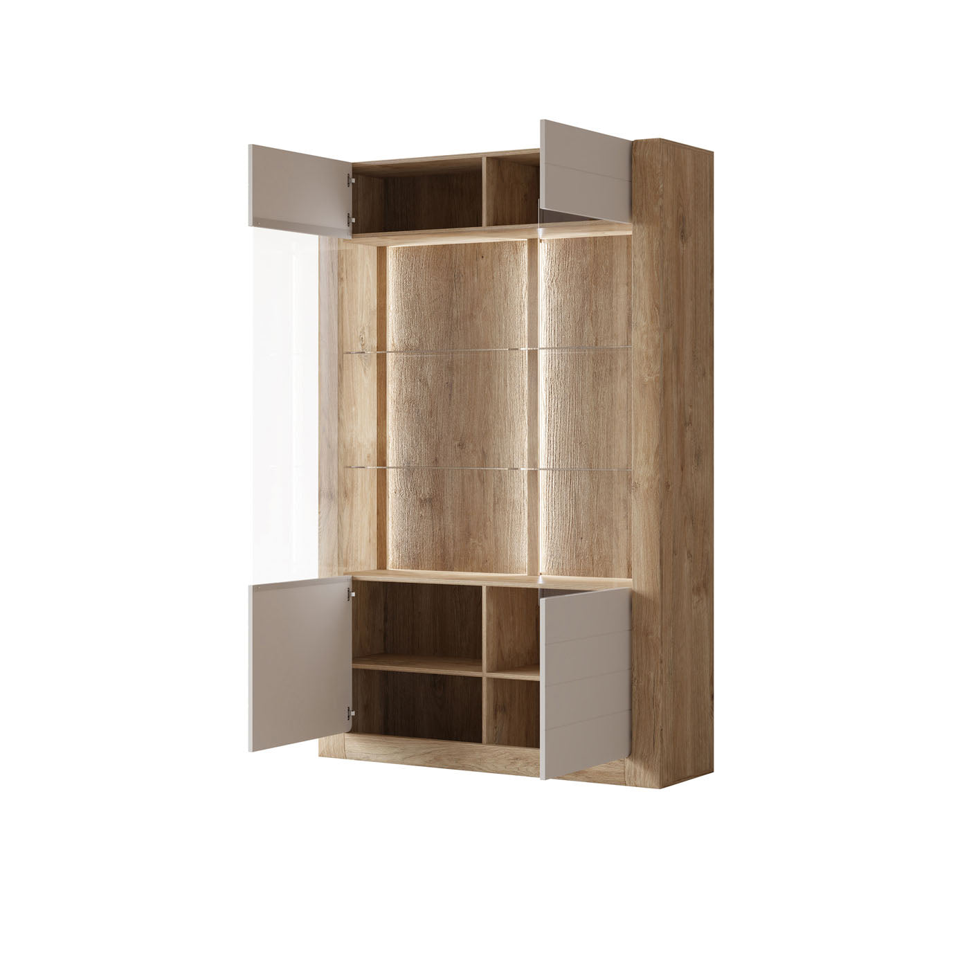 Skapis Kavasari 129/200/41 cm Hamilton ozols/kašmirs