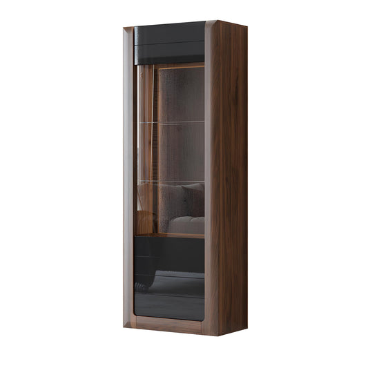 Skapis Kavasari 73/200/41 cm Kolumbijas valrieksts/melns - N1 Home