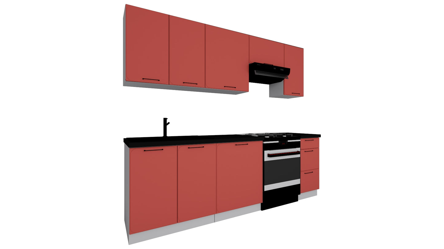 Virtuve NOLA 240 cm red tuskan - N1 Home