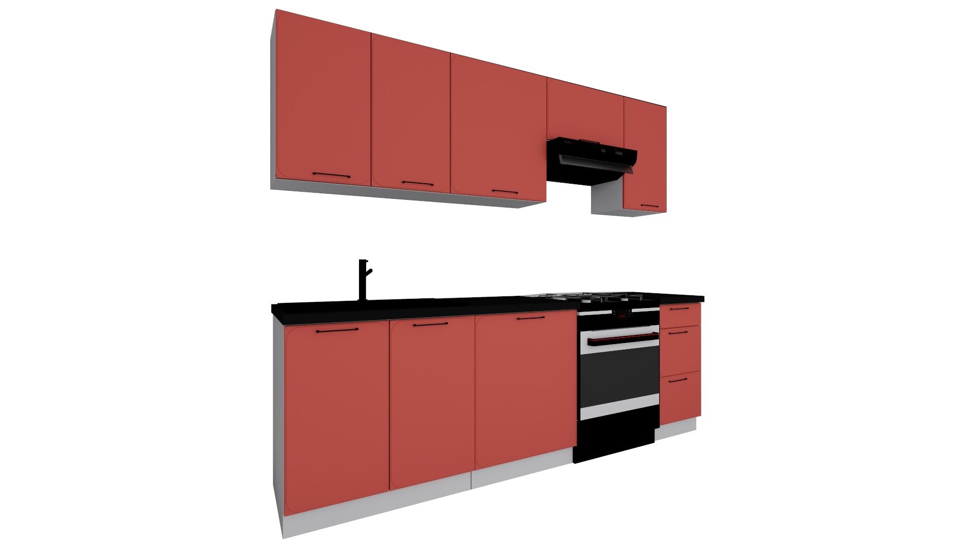 Virtuve NOLA 240 cm red tuskan - N1 Home