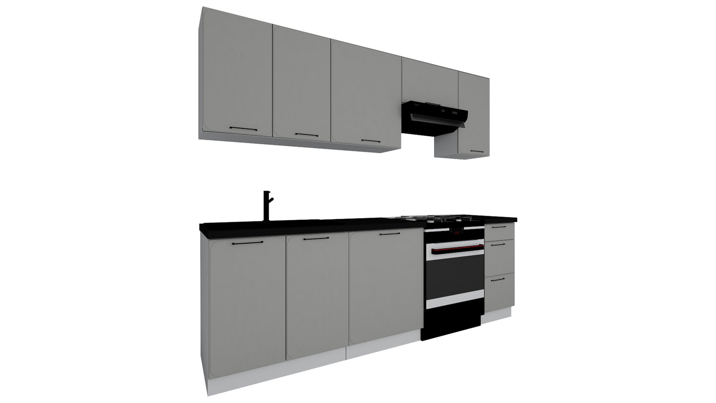 Virtuve NOLA 240 cm matte grey - N1 Home