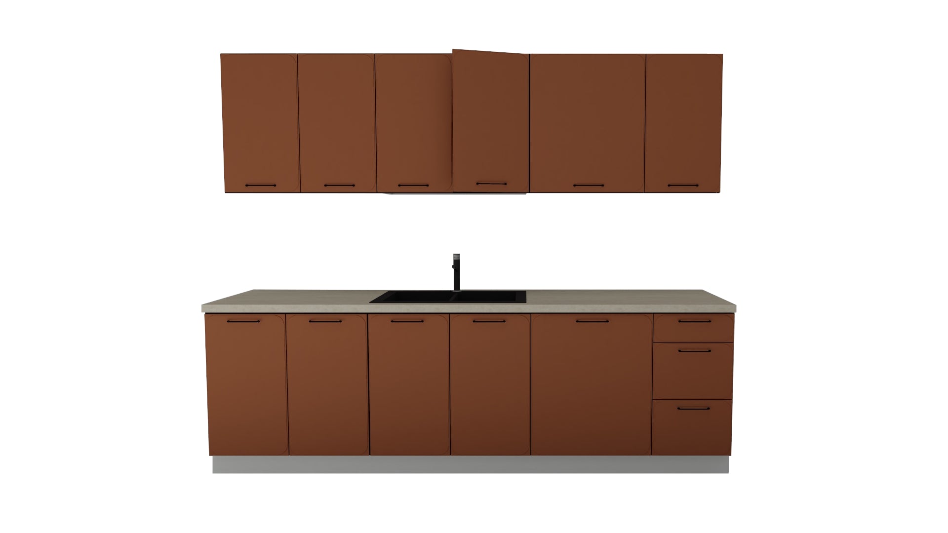 Virtuve NOLA 240 cm red tuskan - N1 Home