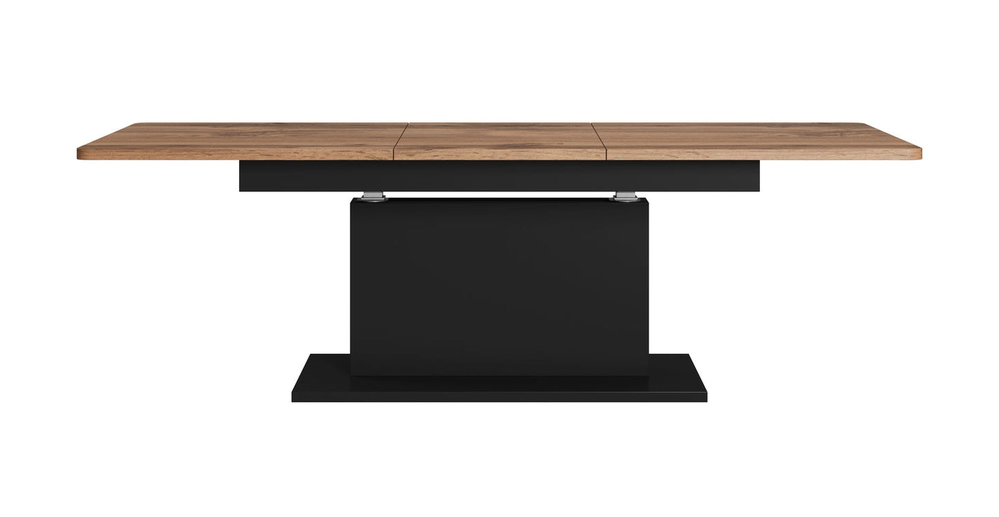 Kafijas galdiņš BS ozols/melns 126-167/70/56-74 cm