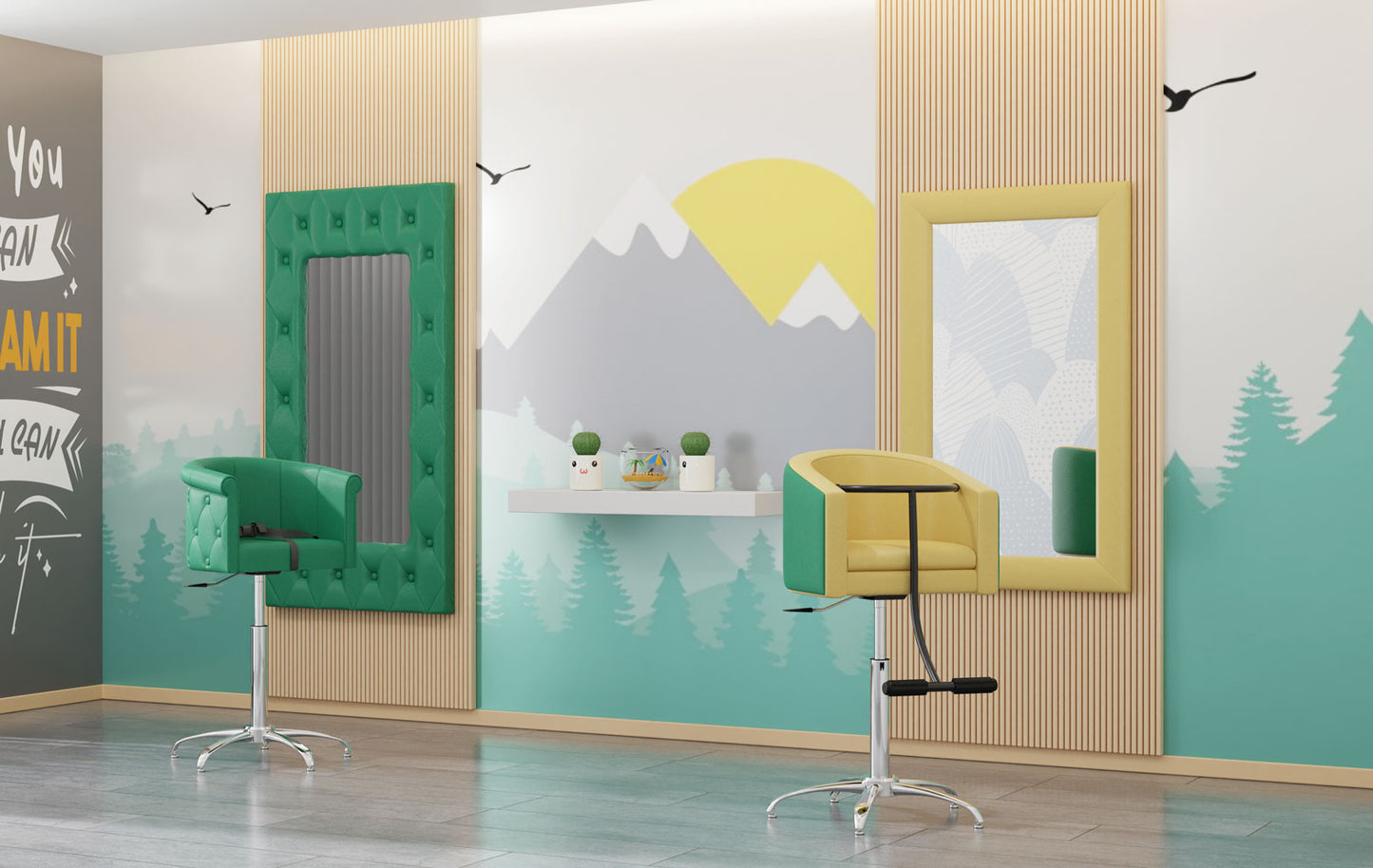 Frizētavas krēsls Lippi Kid 50/40/35 cm zaļš - N1 Home