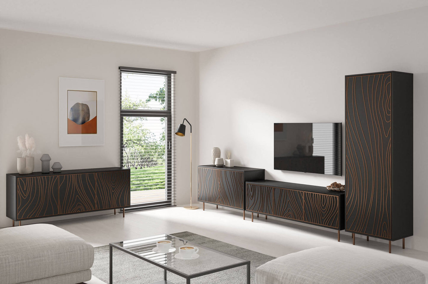 Kumode Tivas 110/42/77 cm kašmirs/varš - N1 Home