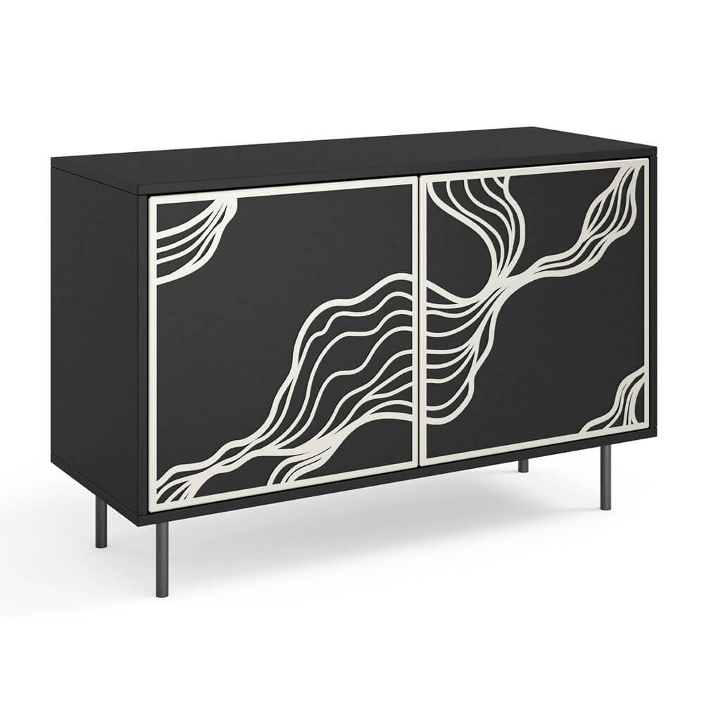 Kumode Maros 110/42/77 cm melns/kašmirs - N1 Home