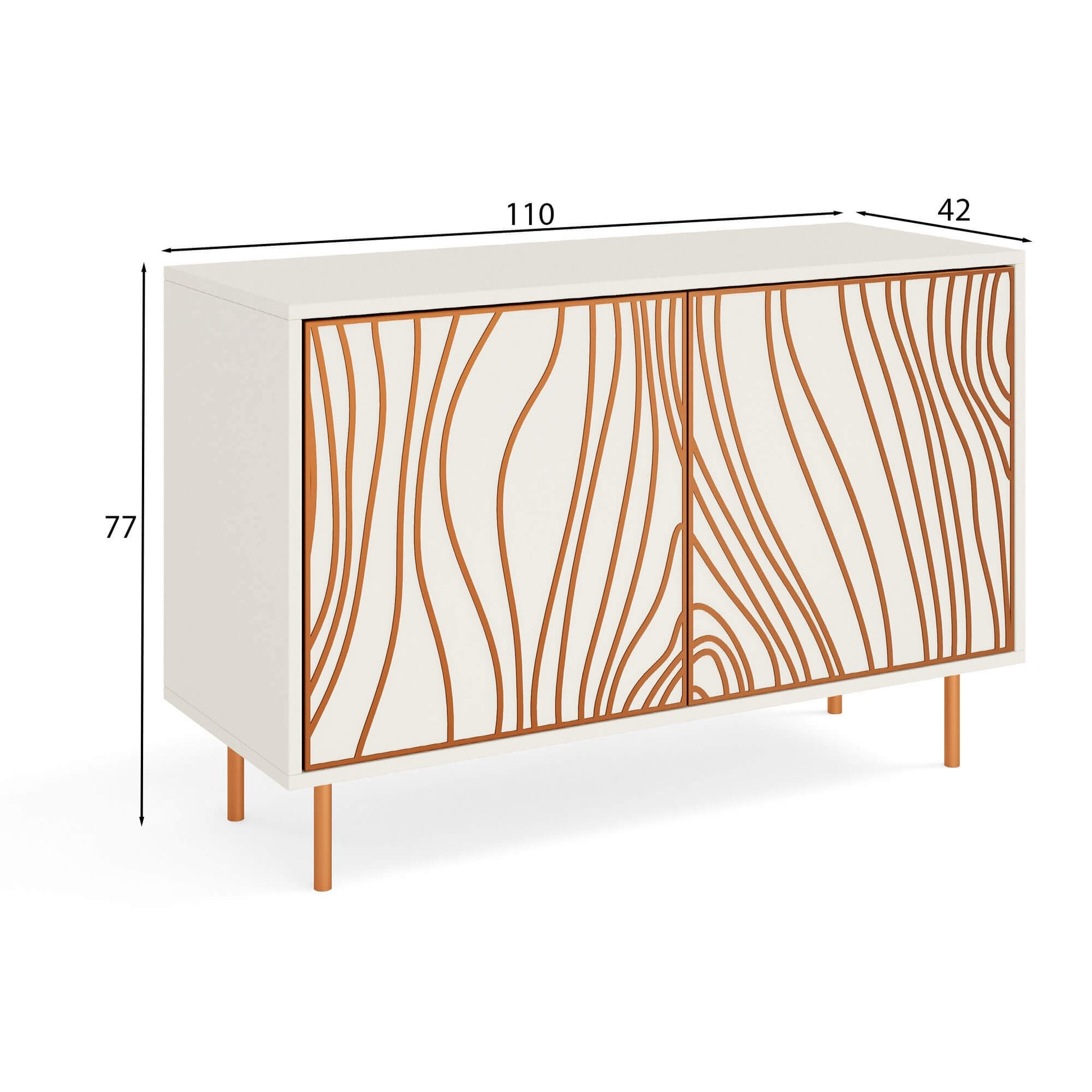 Kumode Tivas 110/42/77 cm kašmirs/varš - N1 Home