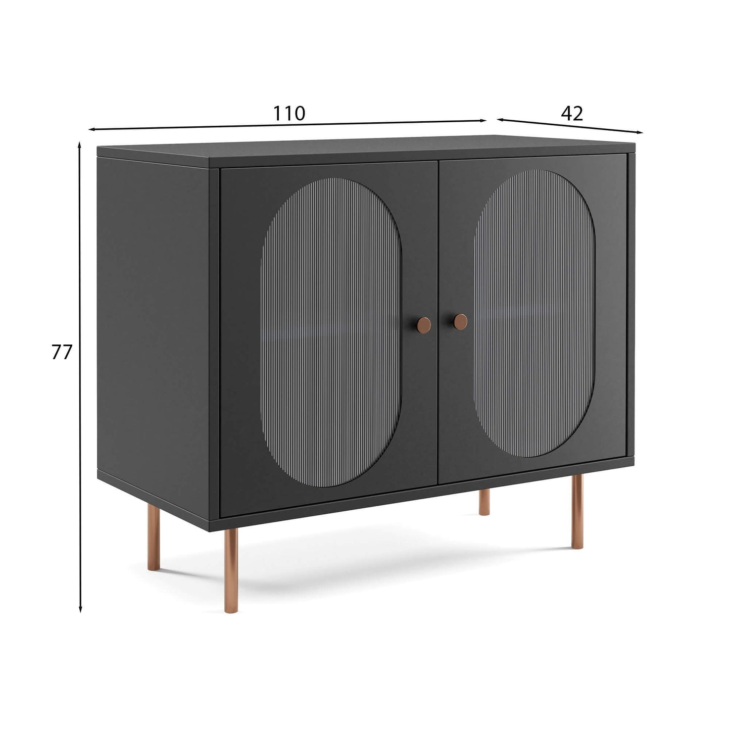 Kumode Volto 110/42/77 cm rieksts/varš - N1 Home