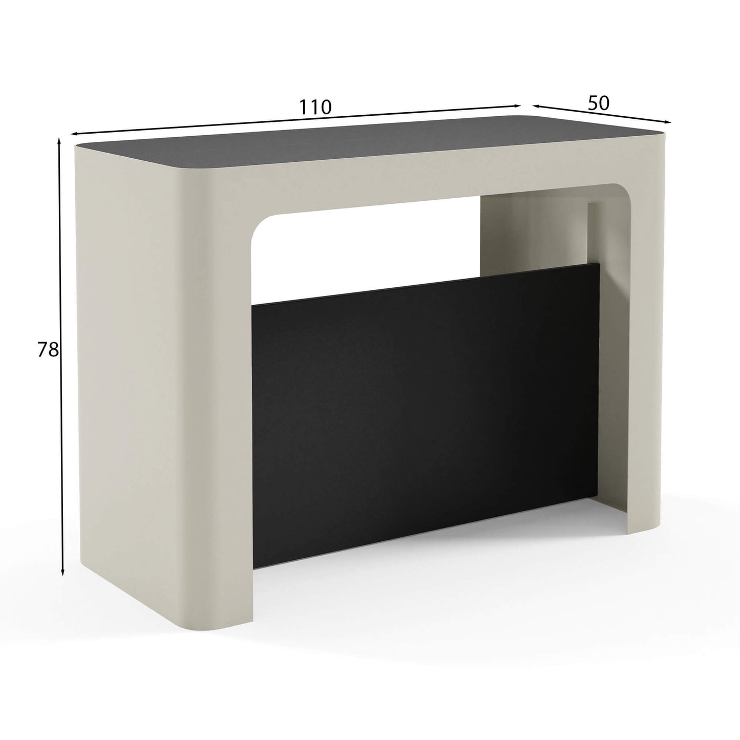 Konsole Vero 110/50/78 cm kašmirs/melns - N1 Home