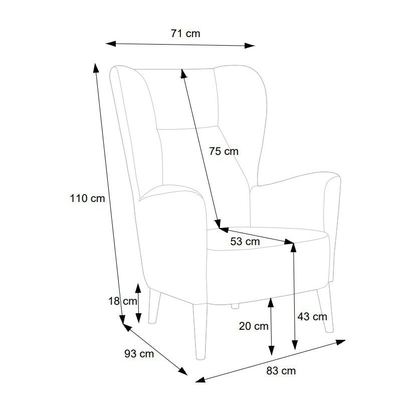 Krēsls Paris 83/93/110 cm rozā - N1 Home