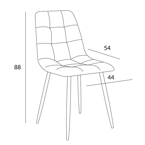 Krēsls GOYA velūrs tumši zils 44x54x88 cm