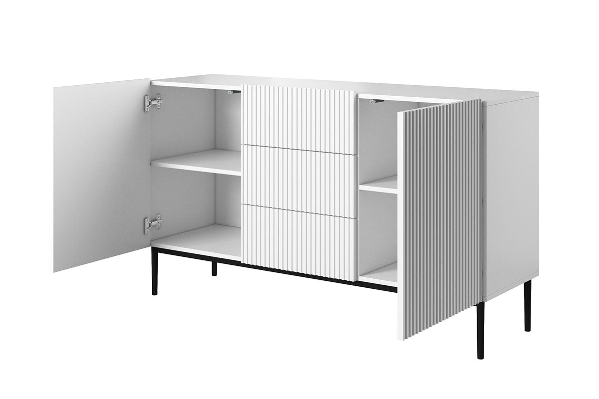 Kumode AUSTIN melnas kājas 150/85/45 balts